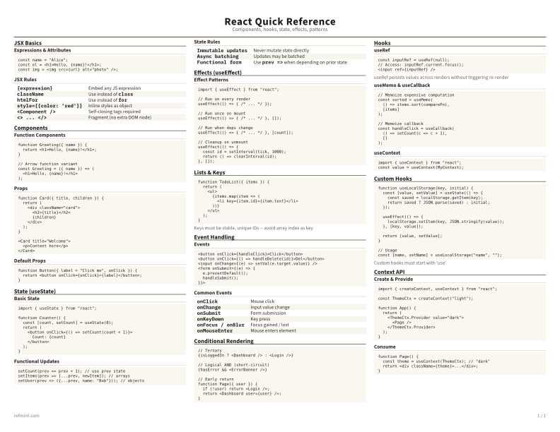 React Quick Reference Color thumbnail